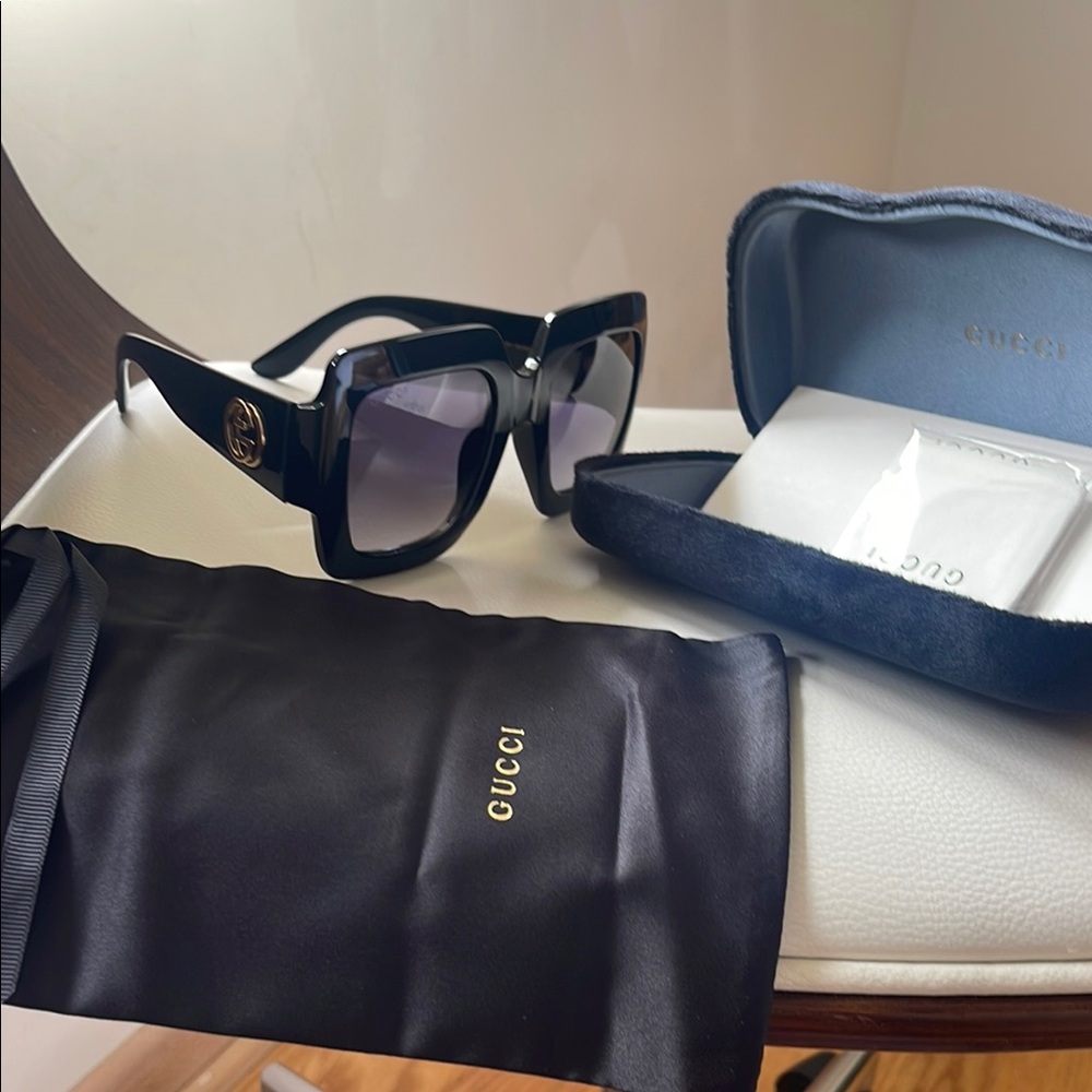 Gucci Black Oversized Sunglasses Bold Frame for Women